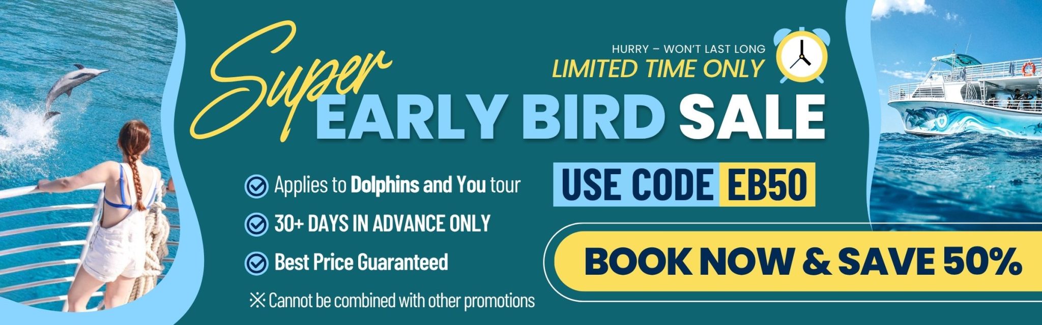 Dolphin tour 50% off