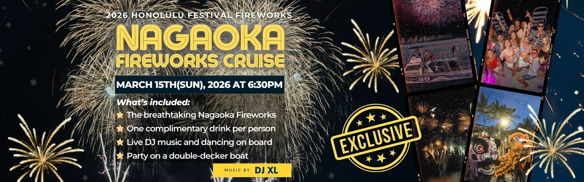 Honolulu Festival Nagaoka fireworks cruise