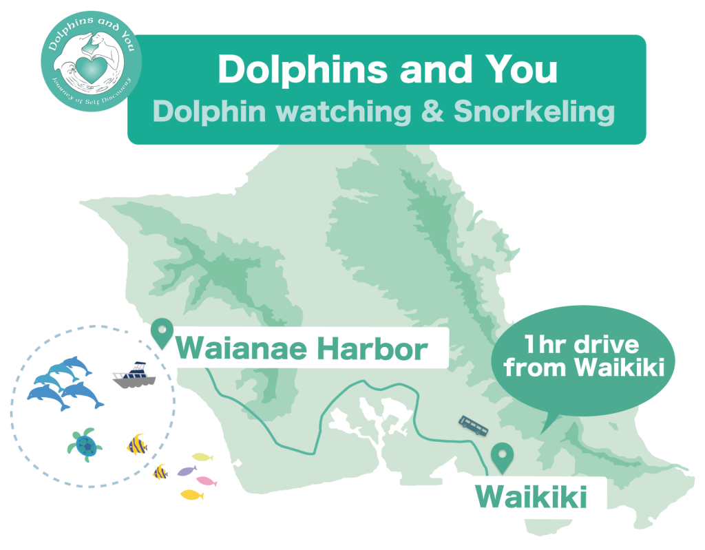 Oahu Dolphin watching tour map