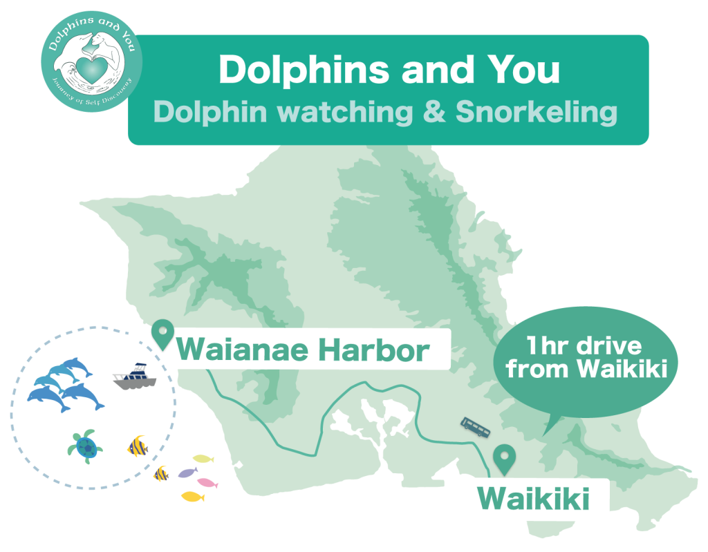 Oahu Dolphin watching tour map