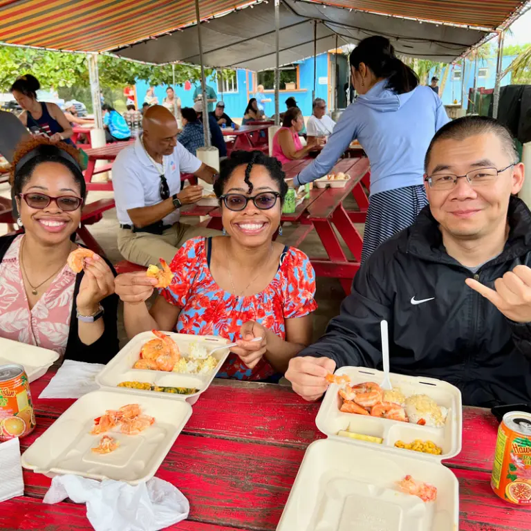 Circle Island tour Garlic shrimp plate lunch