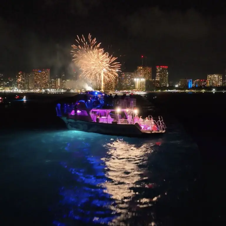 Waikiki booze cruise fireworks
